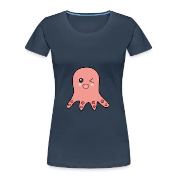 Octopus marine animals - Women's Premium Organic T-Shirt - navy - Front - Mia (176cm)