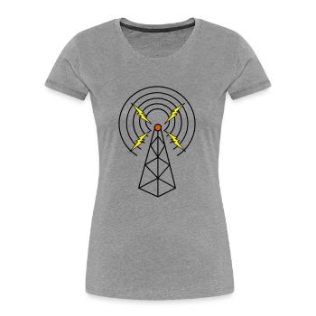 Tower Ham Radio - Frauen Premium Bio T-Shirt - Navy - Vorne - Mia (176cm)