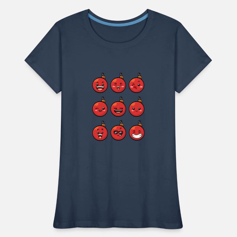 9 Weihnachtskugeln #1/10 Rot Frauen Premium Bio T-Shirt