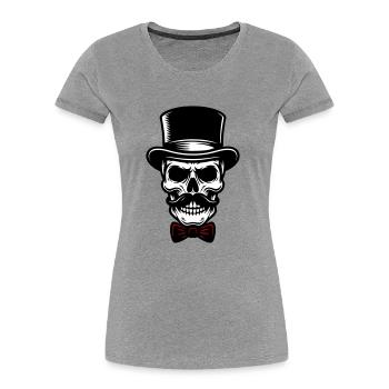 Squelette de crâne de marié - T-shirt bio Premium Femme - bleu marine - Devant - Mia (176cm)