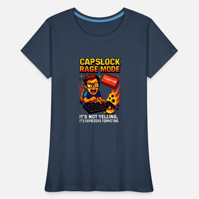 Capslock Rage Mode - Nerd de pixels en colère T-shirt bio Premium Femme