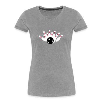 Bowling - Frauen Premium Bio T-Shirt - Navy - Vorne - Mia (176cm)