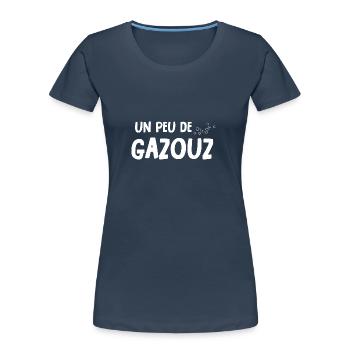 un peu de gazouz - T-shirt bio Premium Femme - bleu marine - Devant - Mia (176cm)