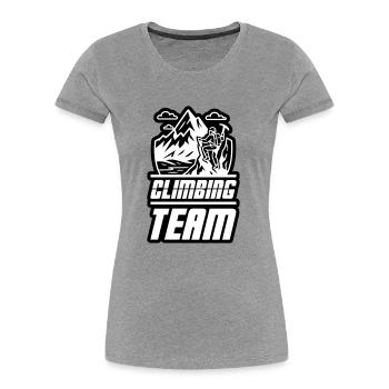 Bergsteiger Team - Frauen Premium Bio T-Shirt - Navy - Vorne - Mia (176cm)