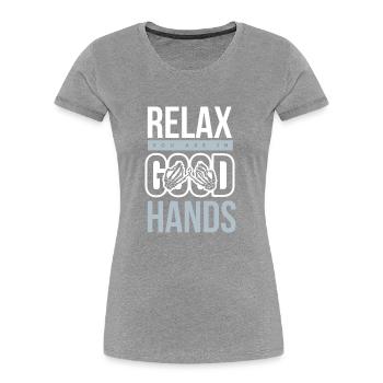 physiotherapy - Women's Premium Organic T-Shirt - navy - Front - Mia (176cm)