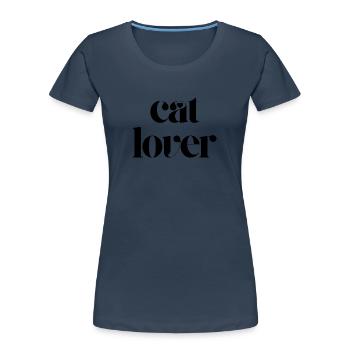 Amoureux des chats - T-shirt bio Premium Femme - bleu marine - Devant - Mia (176cm)