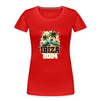 Ibiza 2024 Reisen Urlaub - Frauen Premium Bio T-Shirt - Navy - Vorne - Mia (176cm)