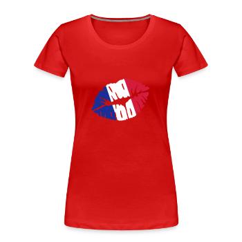 Frankreich - Frauen Premium Bio T-Shirt - Navy - Vorne - Mia (176cm)