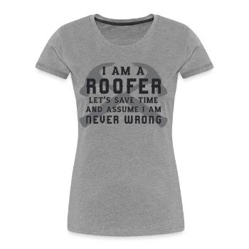 Roofer Craft Craftsman Roof Idée cadeau - T-shirt bio Premium Femme - bleu marine - Devant - Mia (176cm)