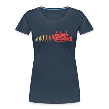 Bagger Planierraupe Bulldozer Bauarbeiter Geschenk - Frauen Premium Bio T-Shirt - Navy - Vorne - Mia (176cm)