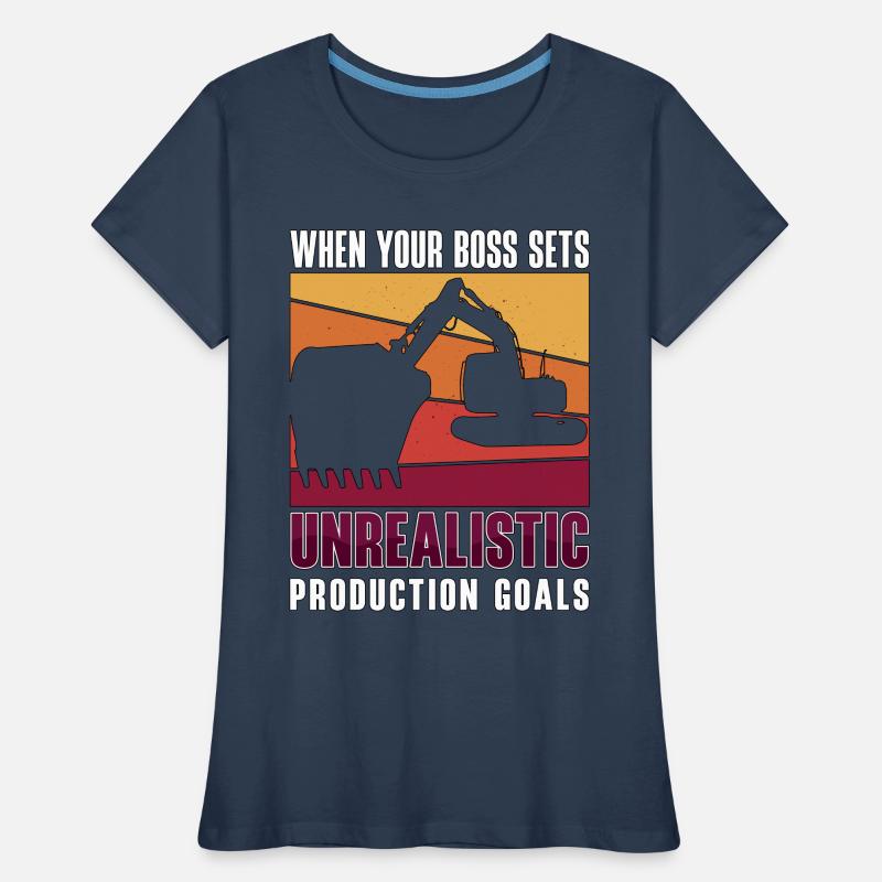 Baggerfahrer Bagger Baggern Bauarbeiter Geschenk Frauen Premium Bio T-Shirt