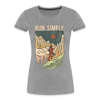 Trail Running Run Simply Ultra Running Trail Race - T-shirt bio Premium Femme - bleu marine - Devant - Mia (176cm)