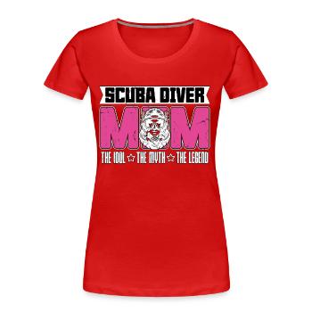 Plongeur sous-marin Maman L’idole Le mythe aime la plongée en apnée - T-shirt bio Premium Femme - bleu marine - Devant - Mia (176cm)