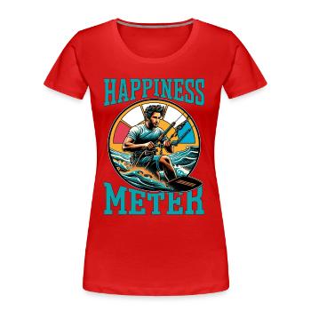 Kiteboarding Happiness Meter Water Sports Surfing - Frauen Premium Bio T-Shirt - Navy - Vorne - Mia (176cm)
