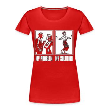 Prof de danse Mon problème Mon pictogramme Maman Papa - T-shirt bio Premium Femme - bleu marine - Devant - Mia (176cm)