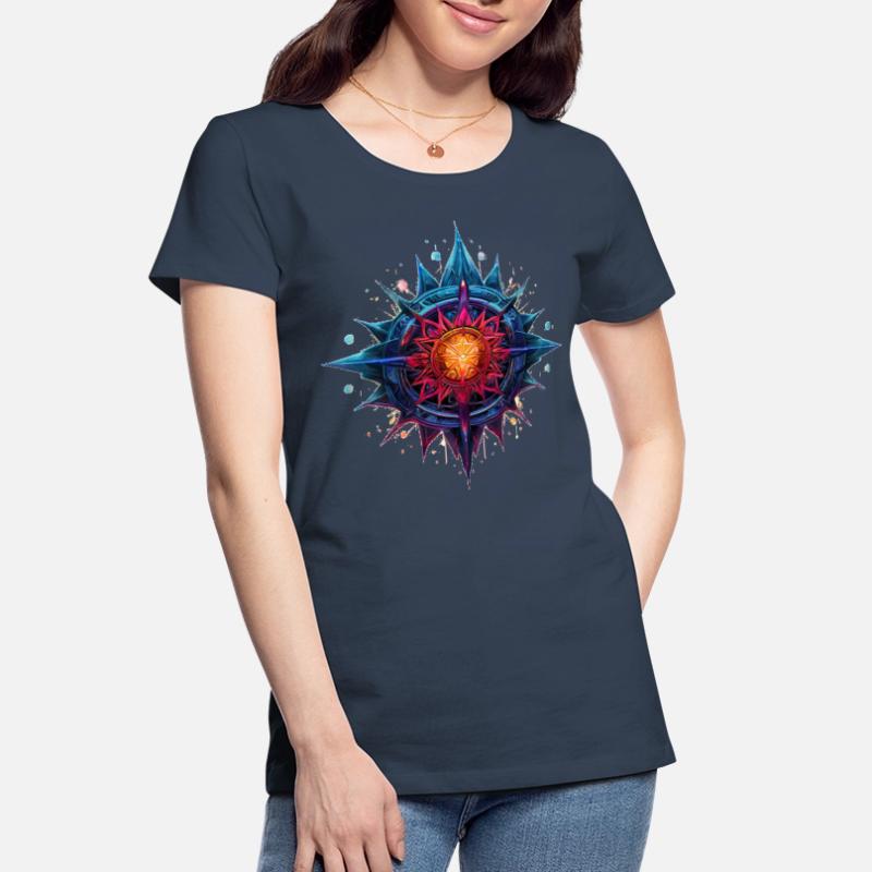 Bunte Blume oder Stern Frauen Premium Bio T-Shirt