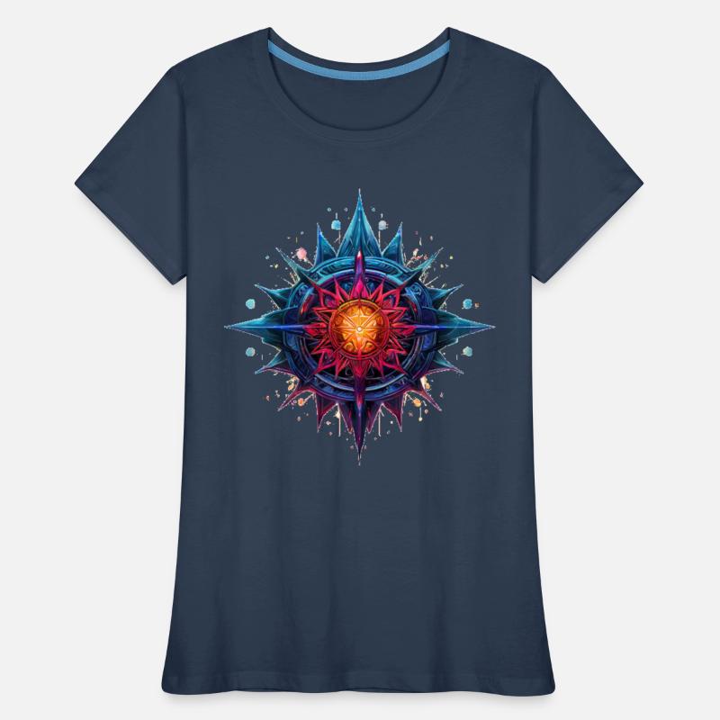 Bunte Blume oder Stern Frauen Premium Bio T-Shirt