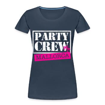 Party Crew Mallorca - Frauen Premium Bio T-Shirt - Navy - Vorne - Mia (176cm)