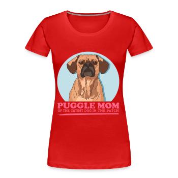 Puggle Mom Dog Owner Dog Mom Gift - Women's Premium Organic T-Shirt - navy - Front - Mia (176cm)