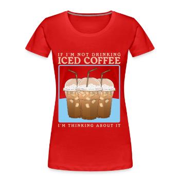 Eiskaffee Iced Coffee Kaffeeliebhaber Geschenk - Frauen Premium Bio T-Shirt - Navy - Vorne - Mia (176cm)