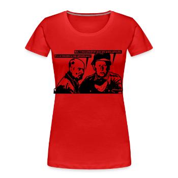 et si on rencontre la vraie patrouille aussi - T-shirt bio Premium Femme - bleu marine - Devant - Mia (176cm)
