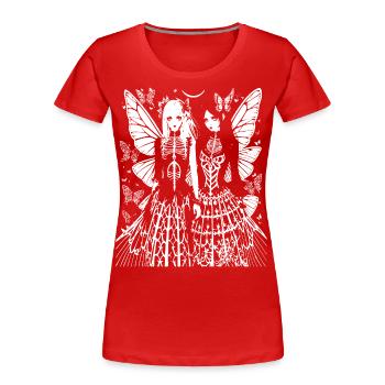 Fairycore Esthétique Grunge Squelette Fée Goth G - T-shirt bio Premium Femme - bleu marine - Devant - Mia (176cm)