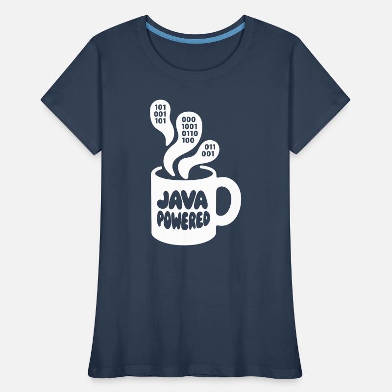 Tasse alimentée par Java : Vapeur binaire T-shirt bio Premium Femme