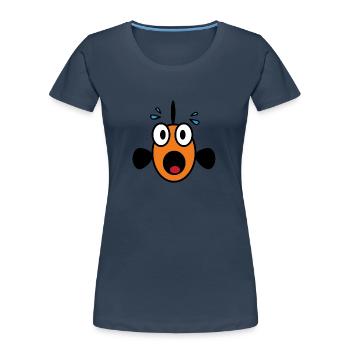 Panic Fish - Women's Premium Organic T-Shirt - navy - Front - Mia (176cm)