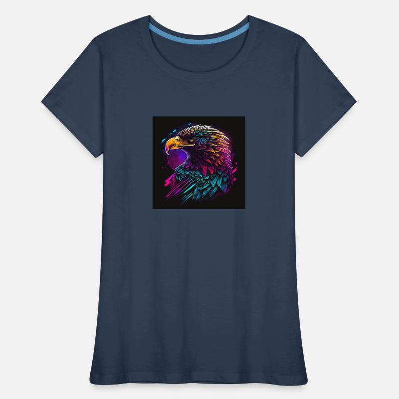 Eagle with neon colors, synthwave / 80s Women's Premium Organic T-Shirt
