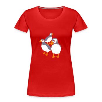 Macareux Papageientaucher - T-shirt bio Premium Femme - bleu marine - Devant - Mia (176cm)