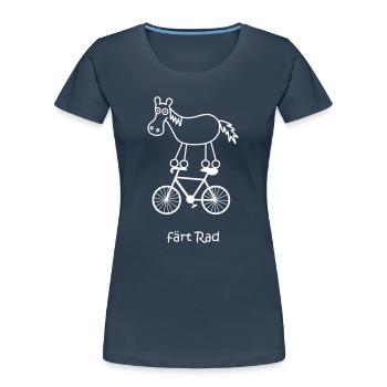 bike, bike, bike-riding horse - Women's Premium Organic T-Shirt - navy - Front - Mia (176cm)