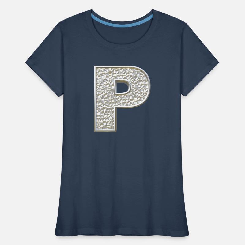 P, lettre, lettre P, initiale, initiale P, monogramme, T-shirt bio Premium Femme