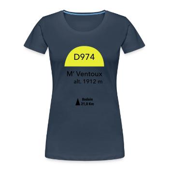 Mont Ventoux - Frauen Premium Bio T-Shirt - Navy - Vorne - Mia (176cm)