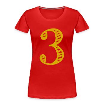 3 YEARS. 3rd ANNIVERSARY. BIRTHDAY 3 YEARS. 3 - Women's Premium Organic T-Shirt - navy - Front - Mia (176cm)