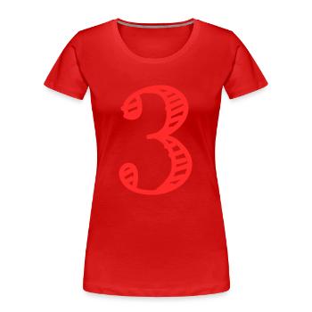 3 YEARS. 3rd ANNIVERSARY. BIRTHDAY 3 YEARS. 3 - Women's Premium Organic T-Shirt - navy - Front - Mia (176cm)