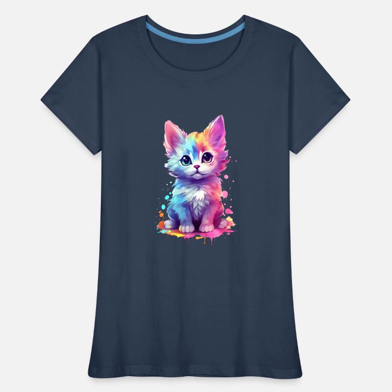 Idée d’impression unique et douce pour chat T-shirt bio Premium Femme