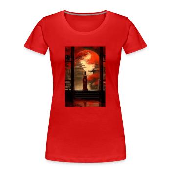 Japanisch Tempel Geisha Geschenk - Frauen Premium Bio T-Shirt -  - Vorne - Mia (176cm)