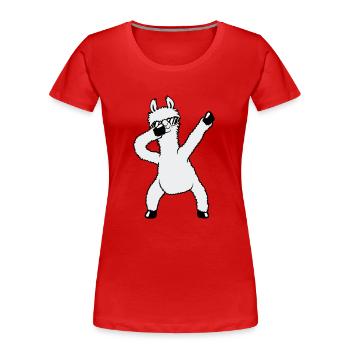 Drôle de Dabbing Dab Dance Llama Cool Lunettes de soleil - T-shirt bio Premium Femme - bleu marine - Devant - Mia (176cm)