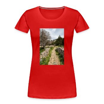 Burgruine des mittelalterlichen Palio Pyli Kos - Frauen Premium Bio T-Shirt - Navy - Vorne - Mia (176cm)