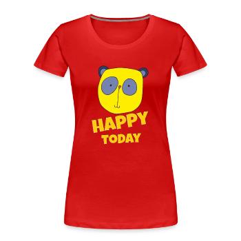 Koala heureux aujourd’hui - T-shirt bio Premium Femme - bleu marine - Devant - Mia (176cm)