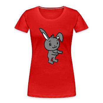 Hase Umarmung Häschen Nagetier Kleintier niedlich - Frauen Premium Bio T-Shirt - Navy - Vorne - Mia (176cm)