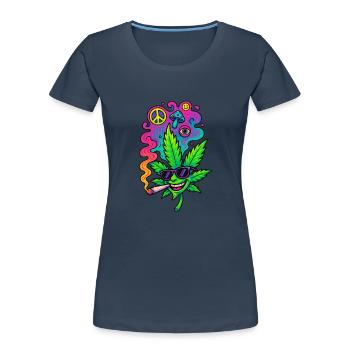 GreenGlow - Frauen Premium Bio T-Shirt - Navy - Vorne - Mia (176cm)