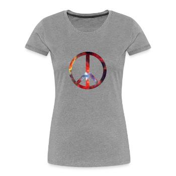 peace - Frauen Premium Bio T-Shirt - Navy - Vorne - Mia (176cm)
