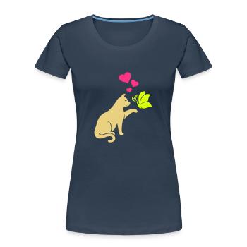 Cat - Women's Premium Organic T-Shirt - navy - Front - Mia (176cm)