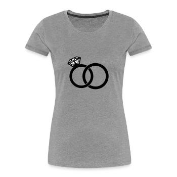 eheringe - wedding rings - wedding band - Frauen Premium Bio T-Shirt - Navy - Vorne - Mia (176cm)