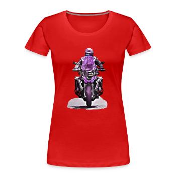 GS Motorradfahrer lila - Frauen Premium Bio T-Shirt - Navy - Vorne - Mia (176cm)