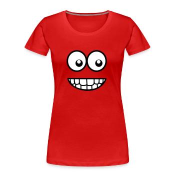 Funny Comic Face (Crazy & Cool) - Smiley - Women's Premium Organic T-Shirt - navy - Front - Mia (176cm)