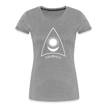 Shambhala Sun Moon Symbol 2 - Frauen Premium Bio T-Shirt - Navy - Vorne - Mia (176cm)