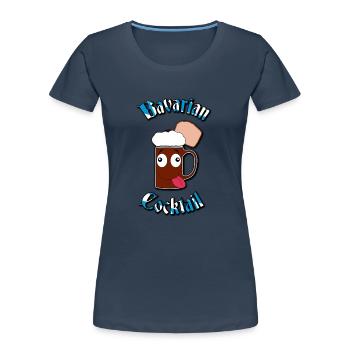 Bavarian Cocktail / Goaßmaß V2 - Frauen Premium Bio T-Shirt - Navy - Vorne - Mia (176cm)