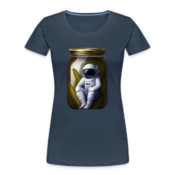 Astronaut in a pickle jar - Women's Premium Organic T-Shirt - navy - Front - Mia (176cm)